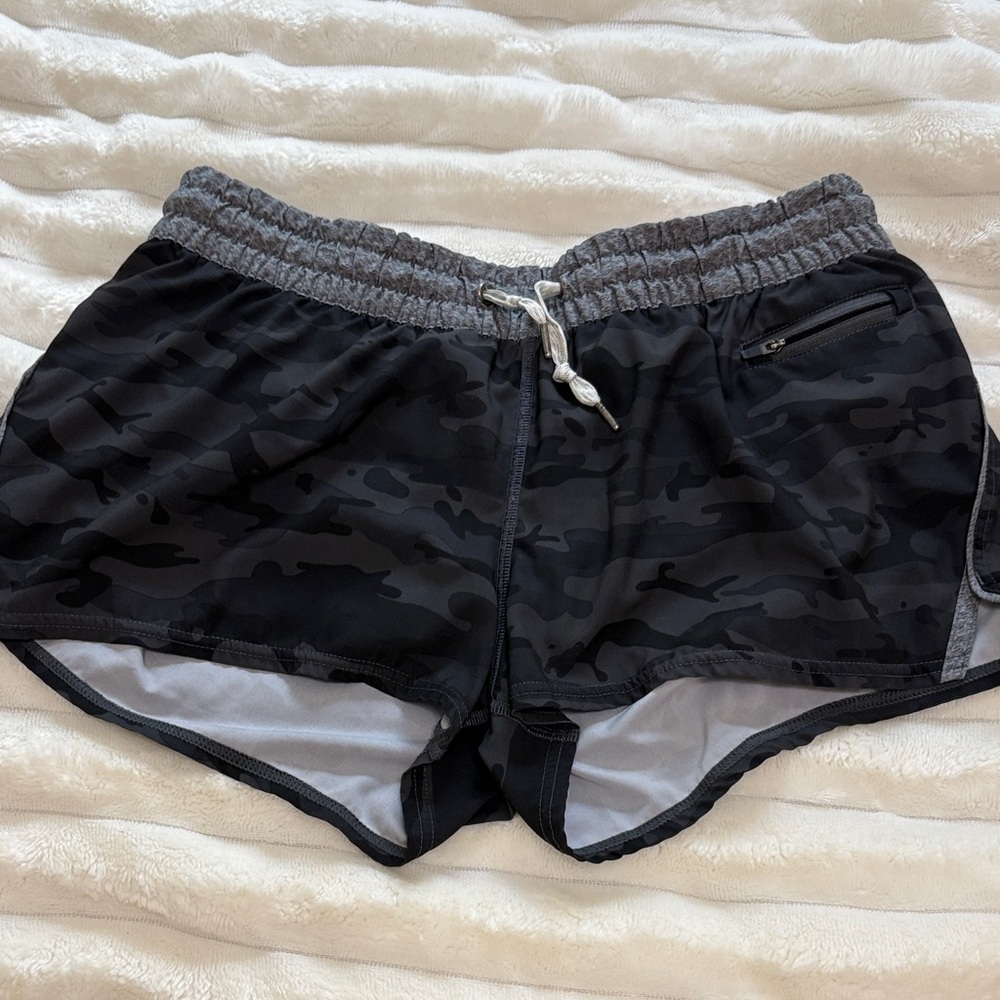 Vuori Black Camo Athletic Shorts